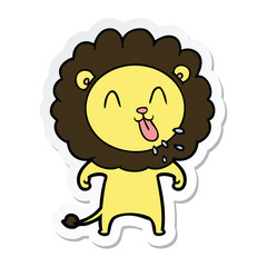 sticker of a happy cartoon lion