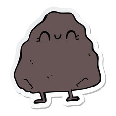 sticker of a cartoon rock
