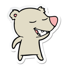 sticker of a cartoon bear