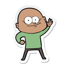 sticker of a cartoon bald man staring