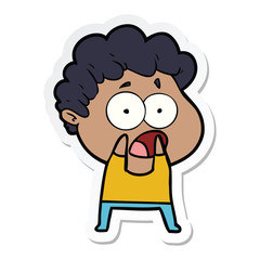 sticker of a cartoon man gasping in surprise
