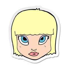 Fototapeta premium sticker of a cartoon female face