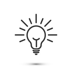 Light bulb line icon isolated on white background