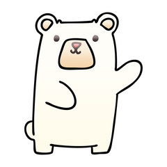 quirky gradient shaded cartoon polar bear