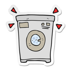 sticker of a cartoon washing machine