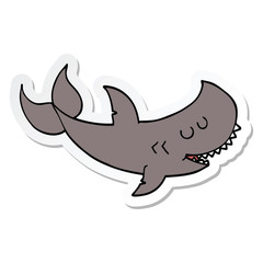 sticker of a cartoon shark