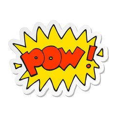 sticker of a cartoon pow symbol