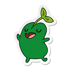 sticker cartoon kawaii cute sprouting bean