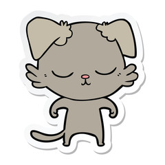 sticker of a cute cartoon dog