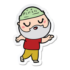 sticker of a cartoon man with beard