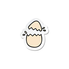 sticker of a hatching egg cartoon