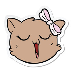 sticker of a cartoon cat face