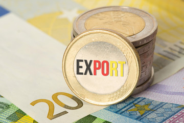 Euro Geldscheine und Münzen und Export in Deutschland