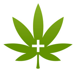 marijuana, leaf of a cannabis plant. Medical care.