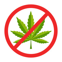 sign icon No marijuana, cannabis forbidden vector file.