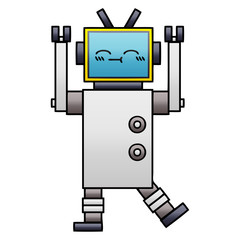 gradient shaded cartoon happy robot