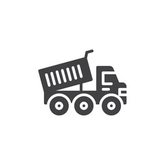 Heavy truck vector icon. filled flat sign for mobile concept and web design. Dump truck glyph icon. Construction machine symbol, logo illustration. Pixel perfect vector graphics