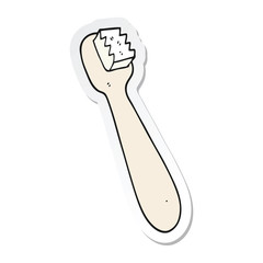 sticker of a cartoon toothbrush