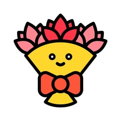 Bouquet vector, Spring season filled icon editable stroke