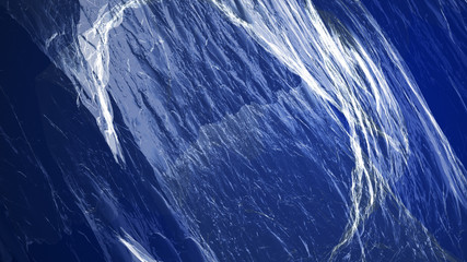 Blue background, digital signature with particles, sparkling waves, curtains like ice and deep space Particles are white light lines