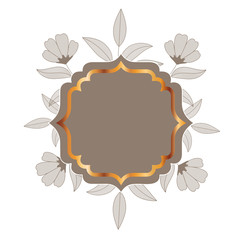 Obraz premium frame with plants and herbs isolated icon