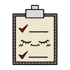 comic book style cartoon check list