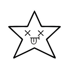 line drawing cartoon star fish