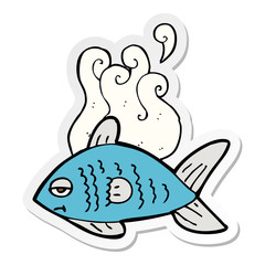 sticker of a cartoon funny fish