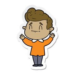 sticker of a happy cartoon man
