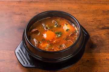 スンドゥブ 豆腐チゲ 韓国のグルメkimchi sundubu-jjigae Korean food