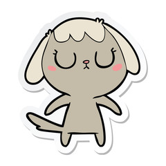 sticker of a cute cartoon dog