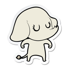 sticker of a cute cartoon elephant