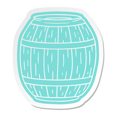 cartoon sticker of a wooden barrel