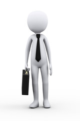 3d businessman with briefcase
