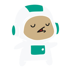 cartoon of a kawaii cute astronaut boy