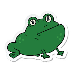 sticker of a quirky hand drawn cartoon frog