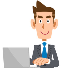 パソコンを操作するビジネスマン