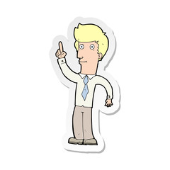 sticker of a cartoon friendly man with idea