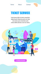 Ticket Booking Service Flat Vector Web Banner
