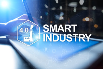 Smart industry. Industrial and technology innovation. Modernization and automation concept. Internet. IOT.