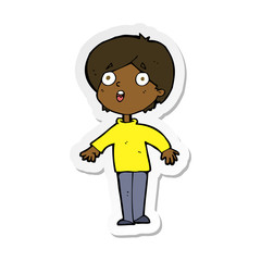 sticker of a cartoon surprised man