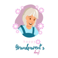 Illustration Flat Banner Happy Grandparents Day.
