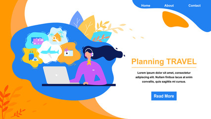 Travel Agency Online Service Flat Vector Website
