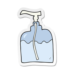 sticker of a cartoon pump bottle