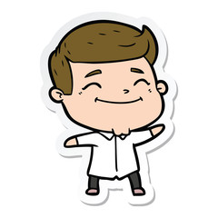sticker of a happy cartoon man