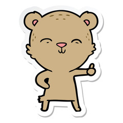 sticker of a happy cartoon bear