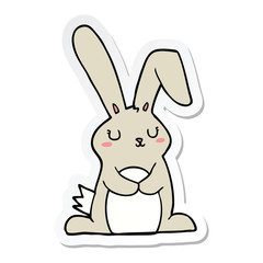 sticker of a cartoon rabbit