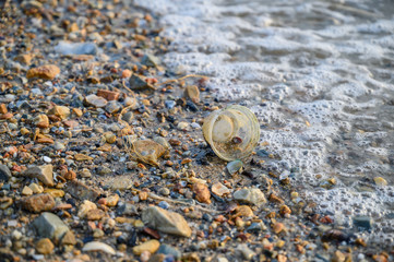Plastic waste on the beach