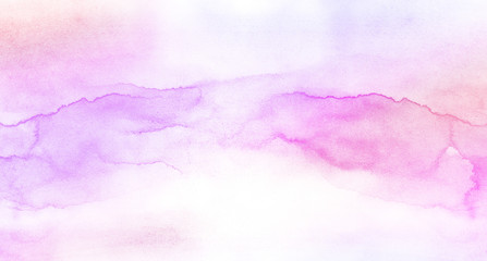 Fototapeta premium Abstract ink watercolor vibrant paper textured illustration for design, vintage card retro templates. Creative light pink and purple smooth pastel colors wet effect canvas aquarelle background