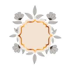 frame with plants and herbs isolated icon